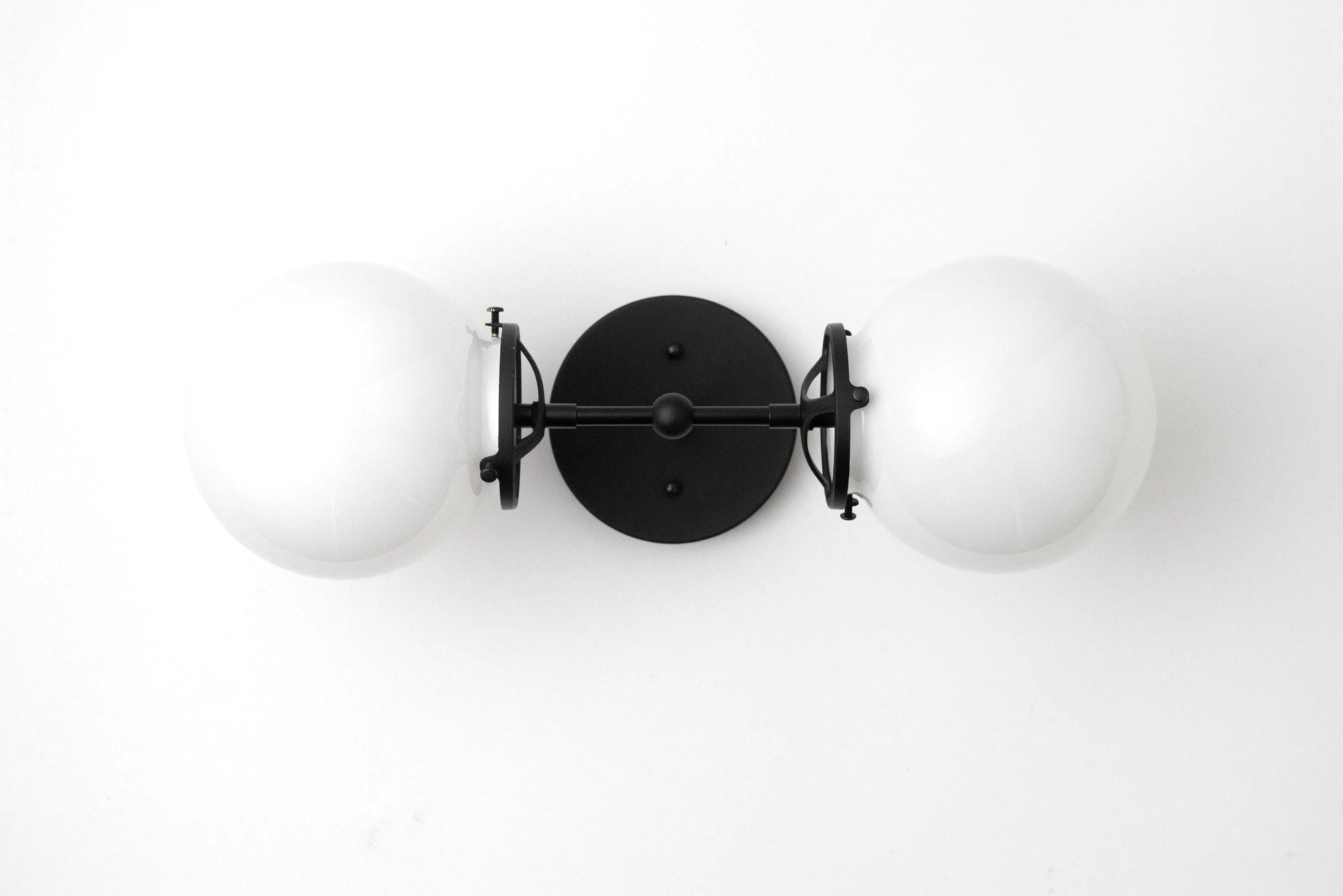 Lumio Globe Art Deco Vanity Light -  Opal Globe Bathroom Sconce KL1416