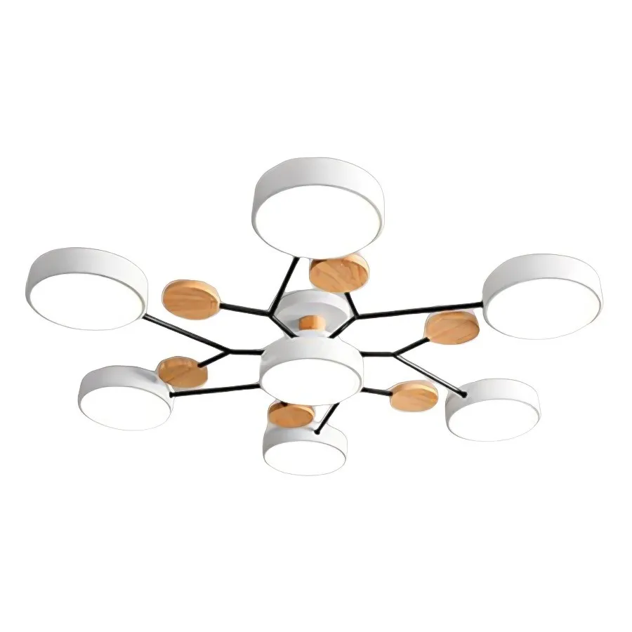 Coloful Branched Round Wooden Ceiling Light KL159