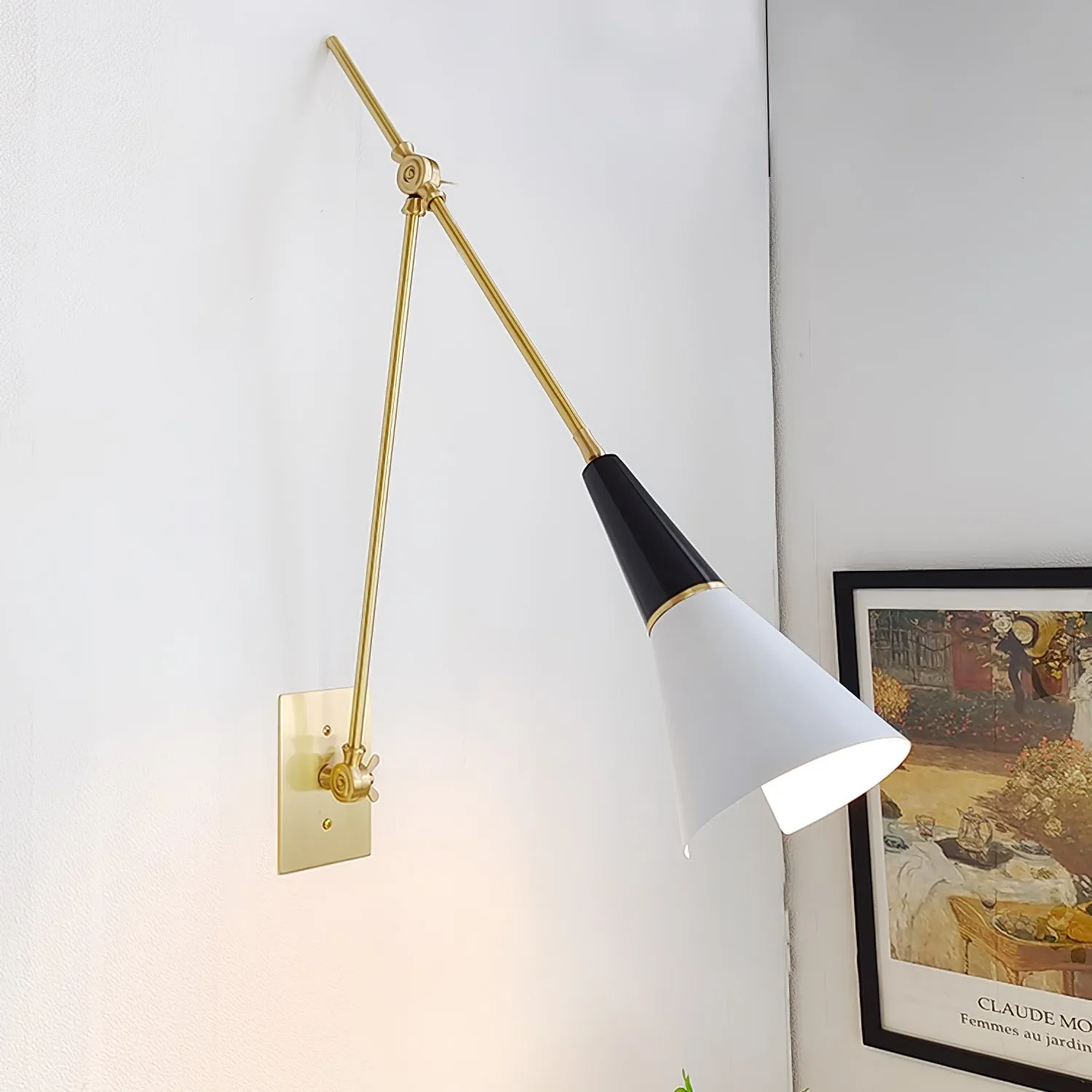 Vintage Metal Adjustable Swing Arm Wall Lamp KL842