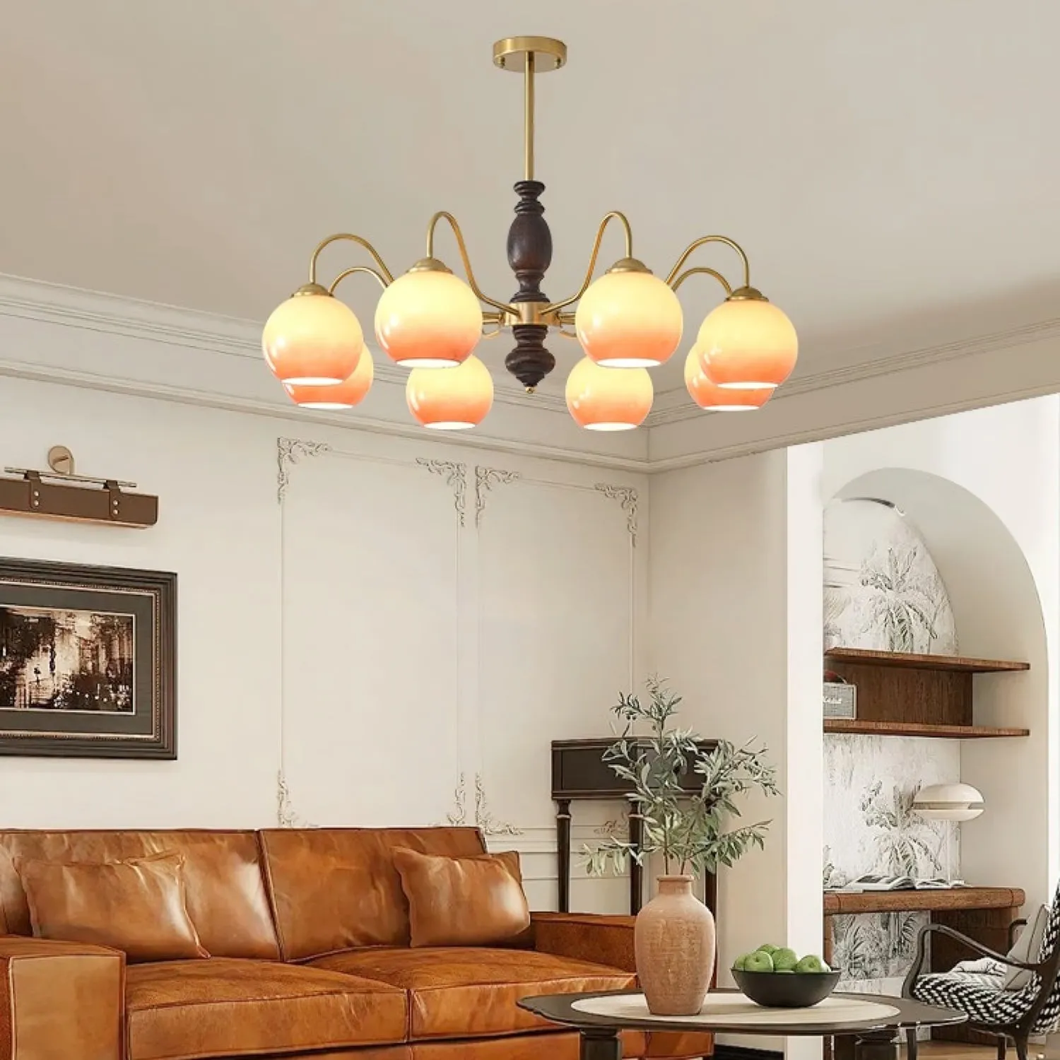 French Medieval Style Caramel Orb Chandelier KL279