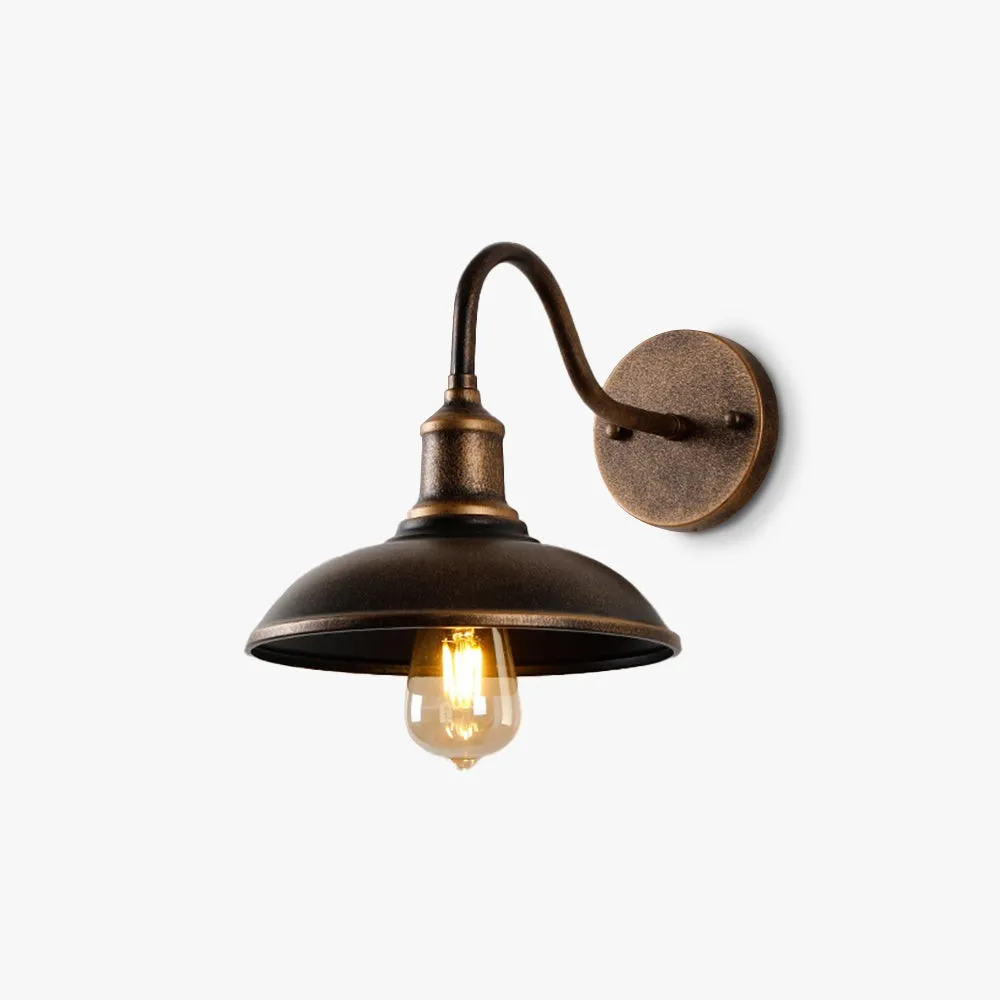 Retro Industrial Bowl Shaped Outdoor Waterproof Wall Light KL810
