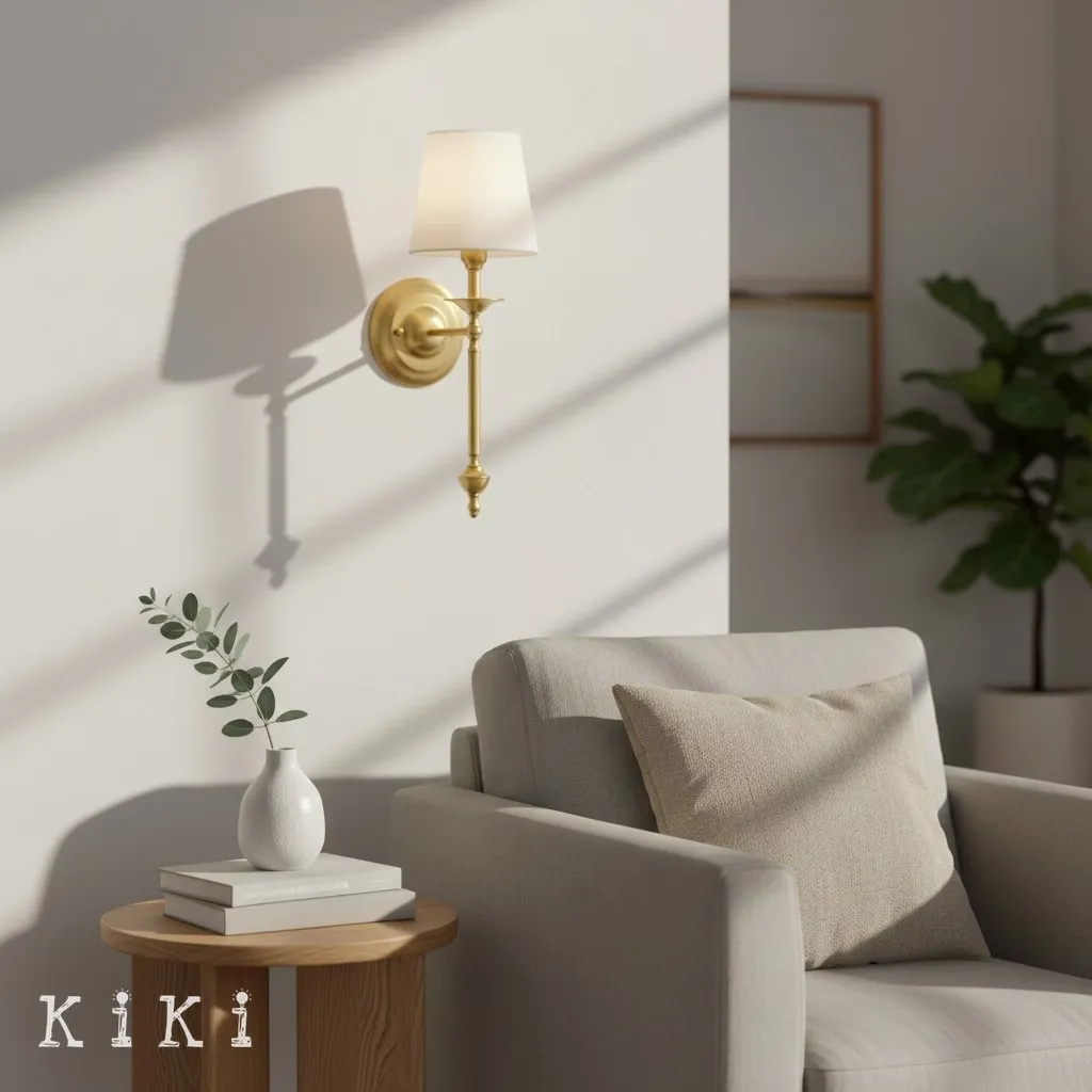 Arcuma Classic Copper and Fabric Wall Lamp for Sophisticated Living Spaces KL2053