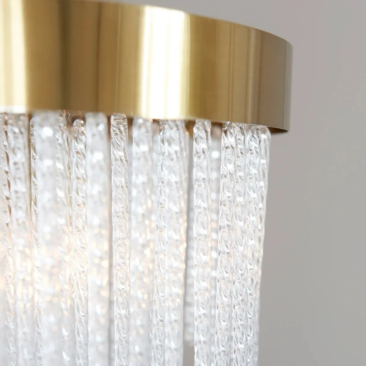 Cavara Multi-Tier Glass Rod Chandelie - Tiered Brass Pendant for Dining and Entry KL1834