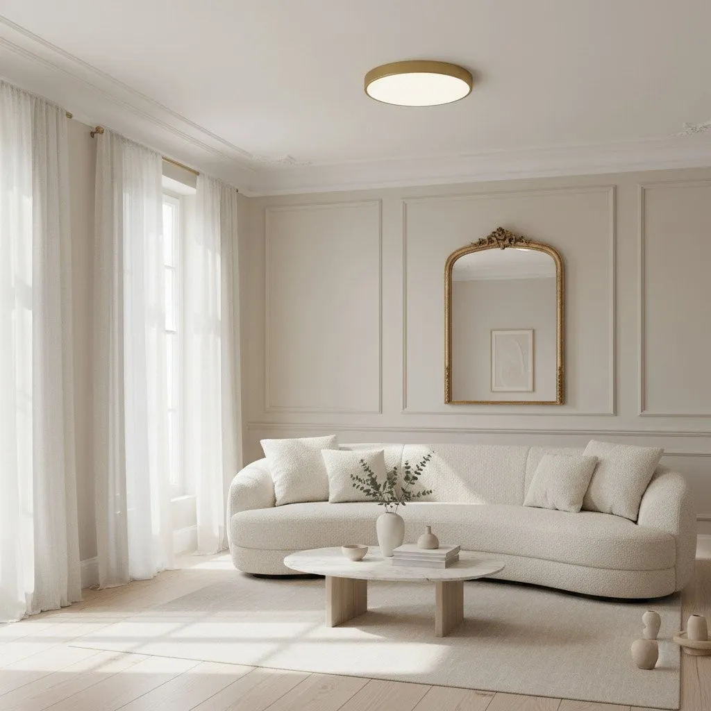 Rondi Minimalist Round LED Ceiling Light - Circular Iron Design for Living Room and Bedroom KL2119