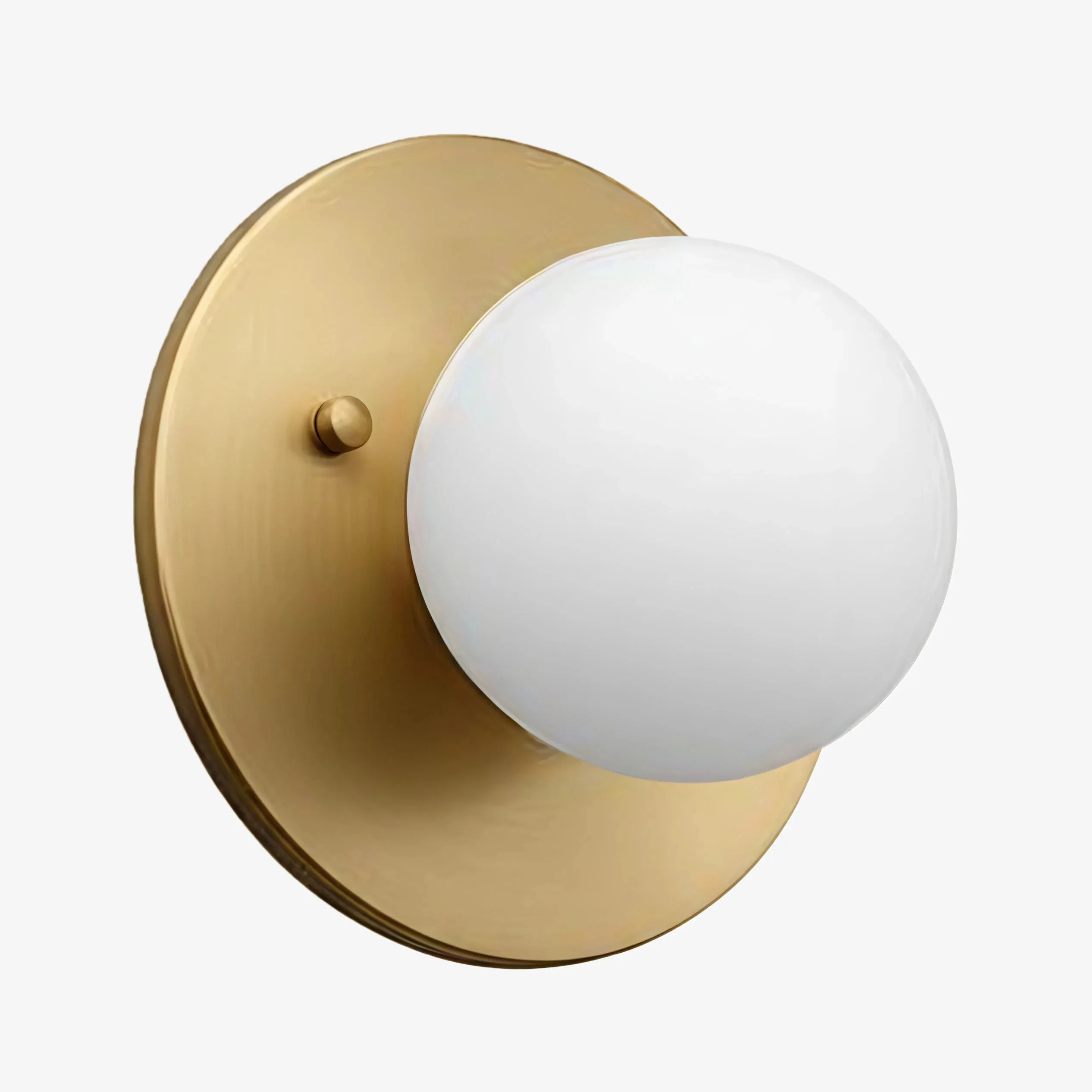 Glorica Glass Brass Wall Sconce - Frosted Globe Classic Light For Warm Ambiance KL1509