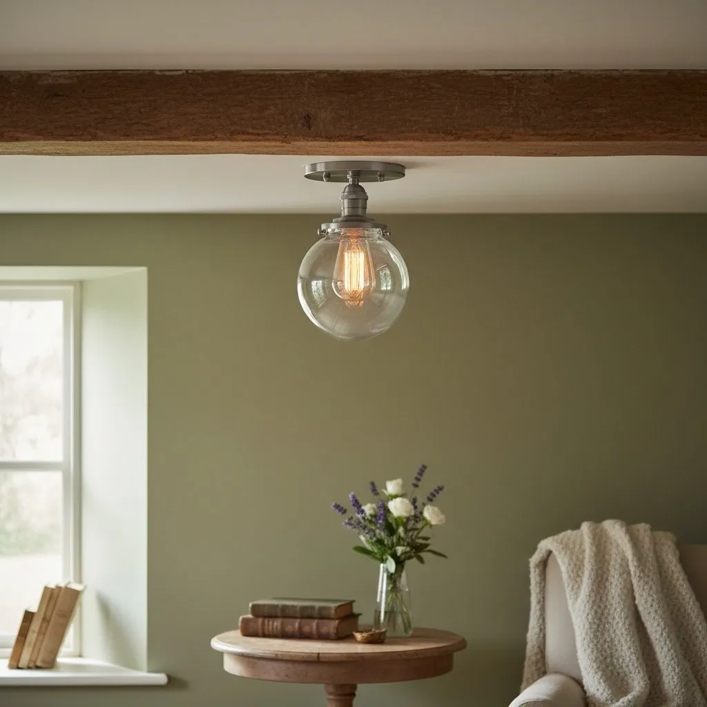 Glorica Glass Retro Globe Ceiling Light - Vintage Industrial Home Lighting KL1488