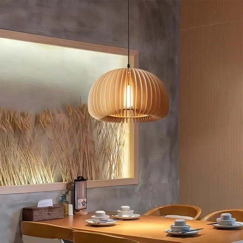 Creative Wooden Pumpkin Pendant Lamp KL112