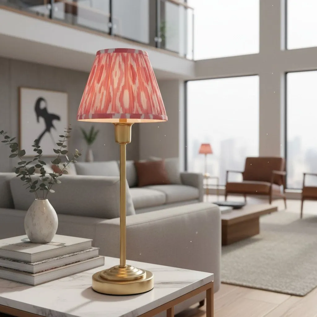 Bronzuno Patterned Fabric Table Lamp - Brass or Bronze Finish Modern-Bohemian Bedside & Living Space Light KL1909