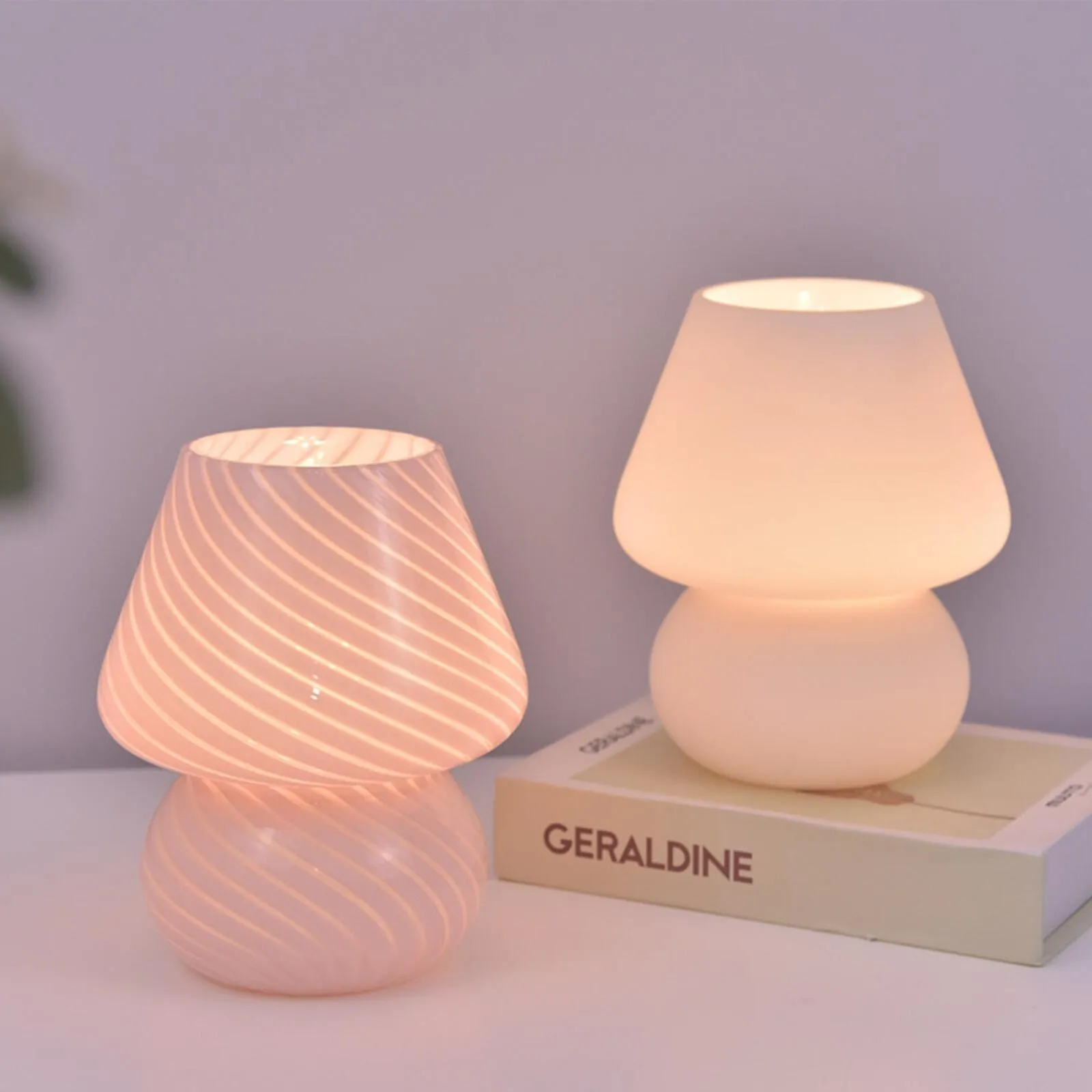Nordic Macaron Mushroom Glass Table Lamp KL32
