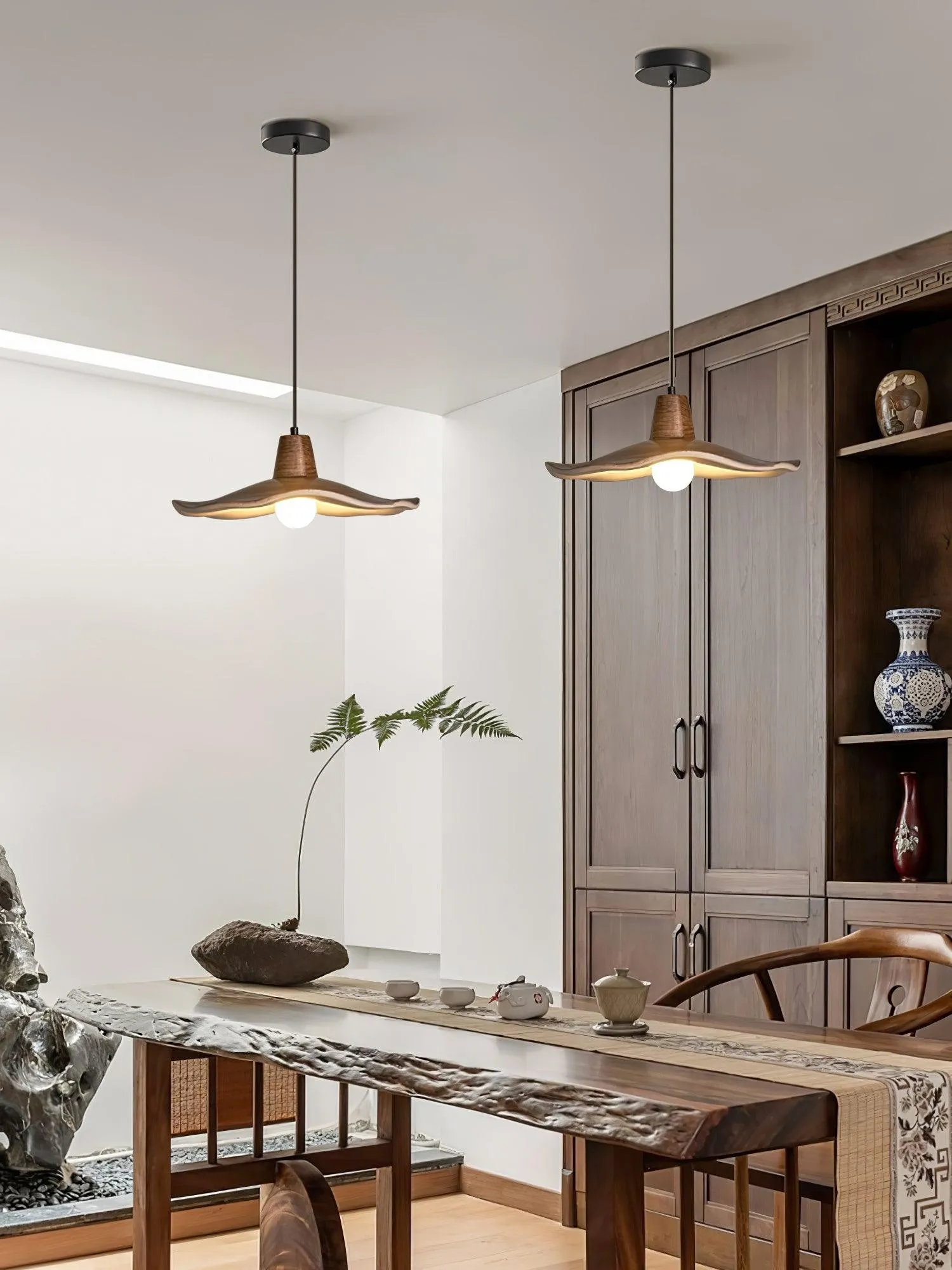 Black Imitation Walnut Wood Grain Kitchen Pendant Lamp KL716