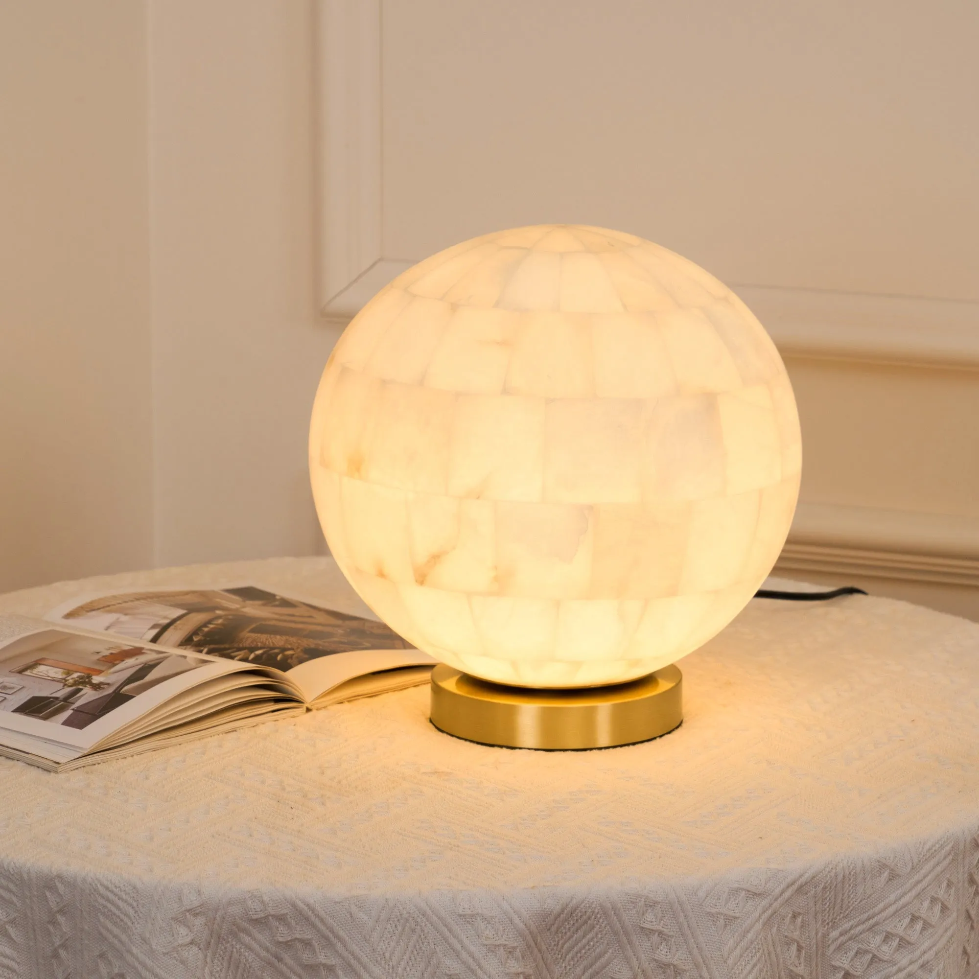 Alabaster Ball Table Lamp D433