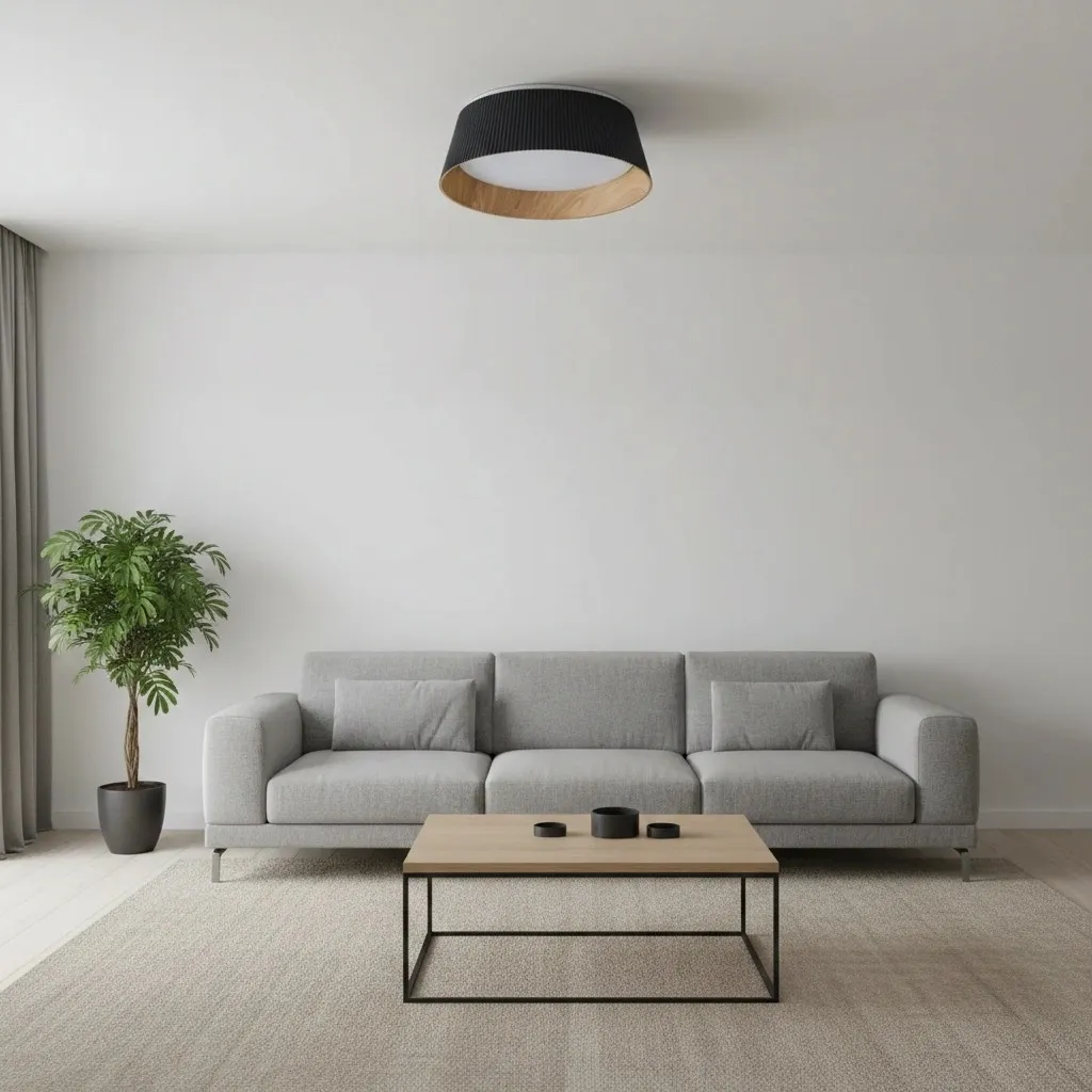 Ribravo Modern Ribbed Textured Shade Ceiling Lamp - Modern Minimalist Lamp for Living Room KL2309
