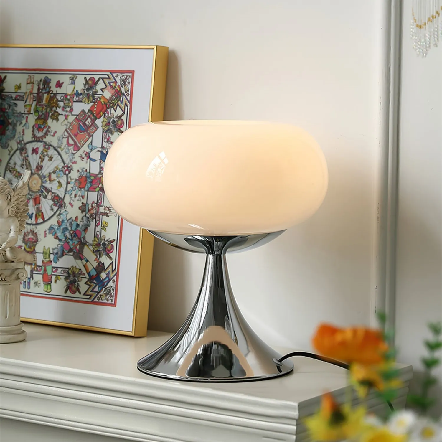 Lollora Apple Metal Glass Table Lamp - Soft Mood Lighting for Nightstand and Study KL128
