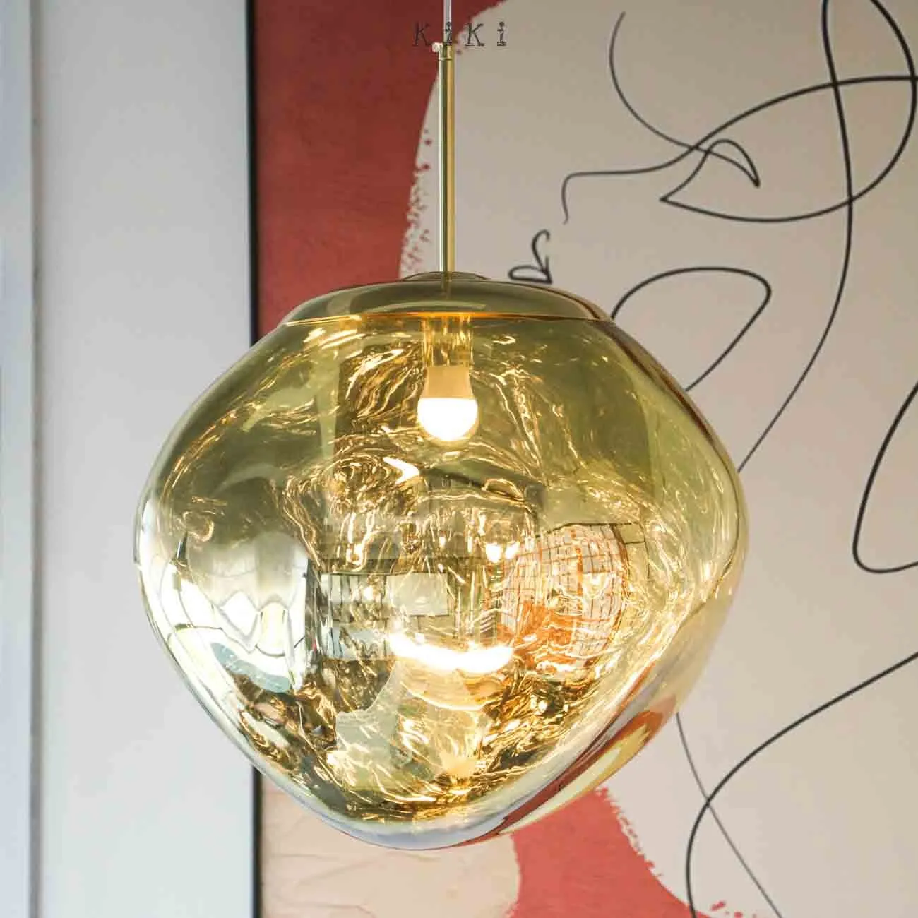 Glass Melt Pendant Light - Artistic Molten Pendant Light For Living Room And Dining Room