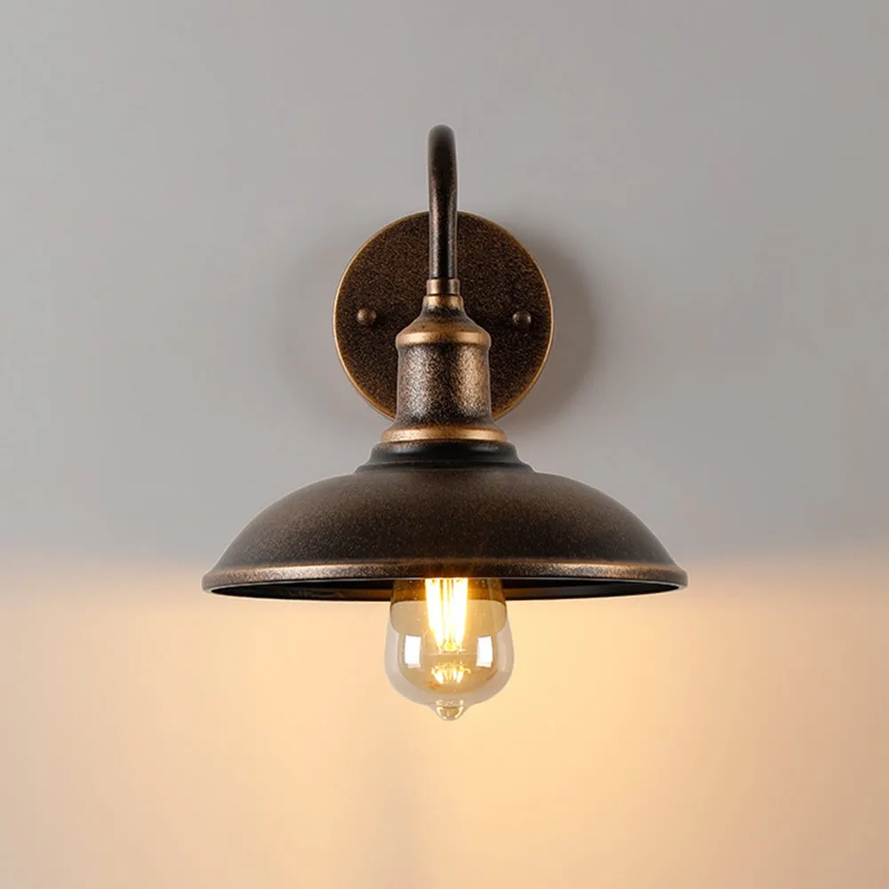 Retro Industrial Bowl Shaped Outdoor Waterproof Wall Light KL810