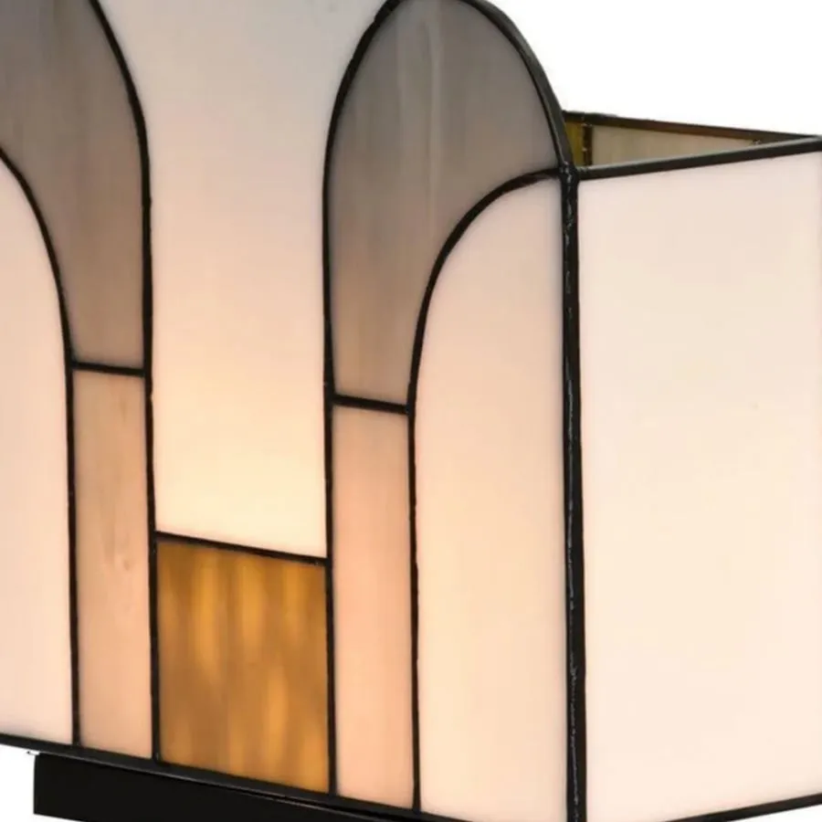 Kelsar Stained Glass Art Deco Table Lamp - Elegant Indoor Accent Light for Living Room or Entryway KL1783