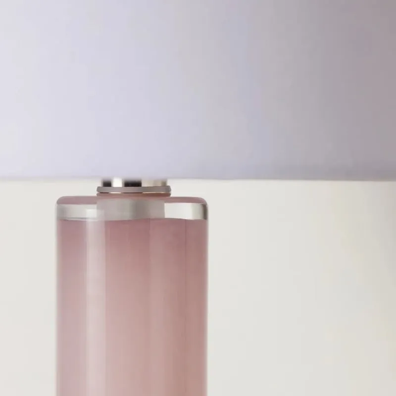 Savara Minimalist Table Lamp - Clean Glass Form with Fabric Shade for Bedrooms KL1652