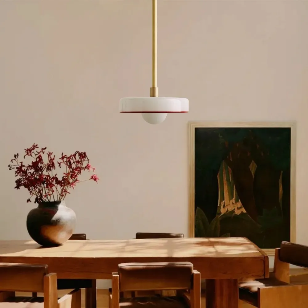 Metal Rod Glass Disc Orb Pendant Light KL923
