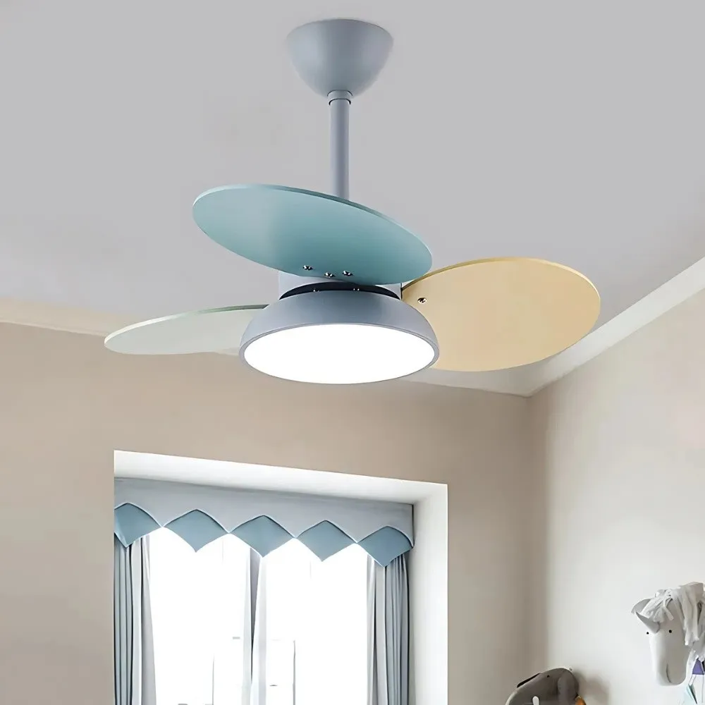 Modern Colorful Led Ceiling Fan Light For Kids Room KL947