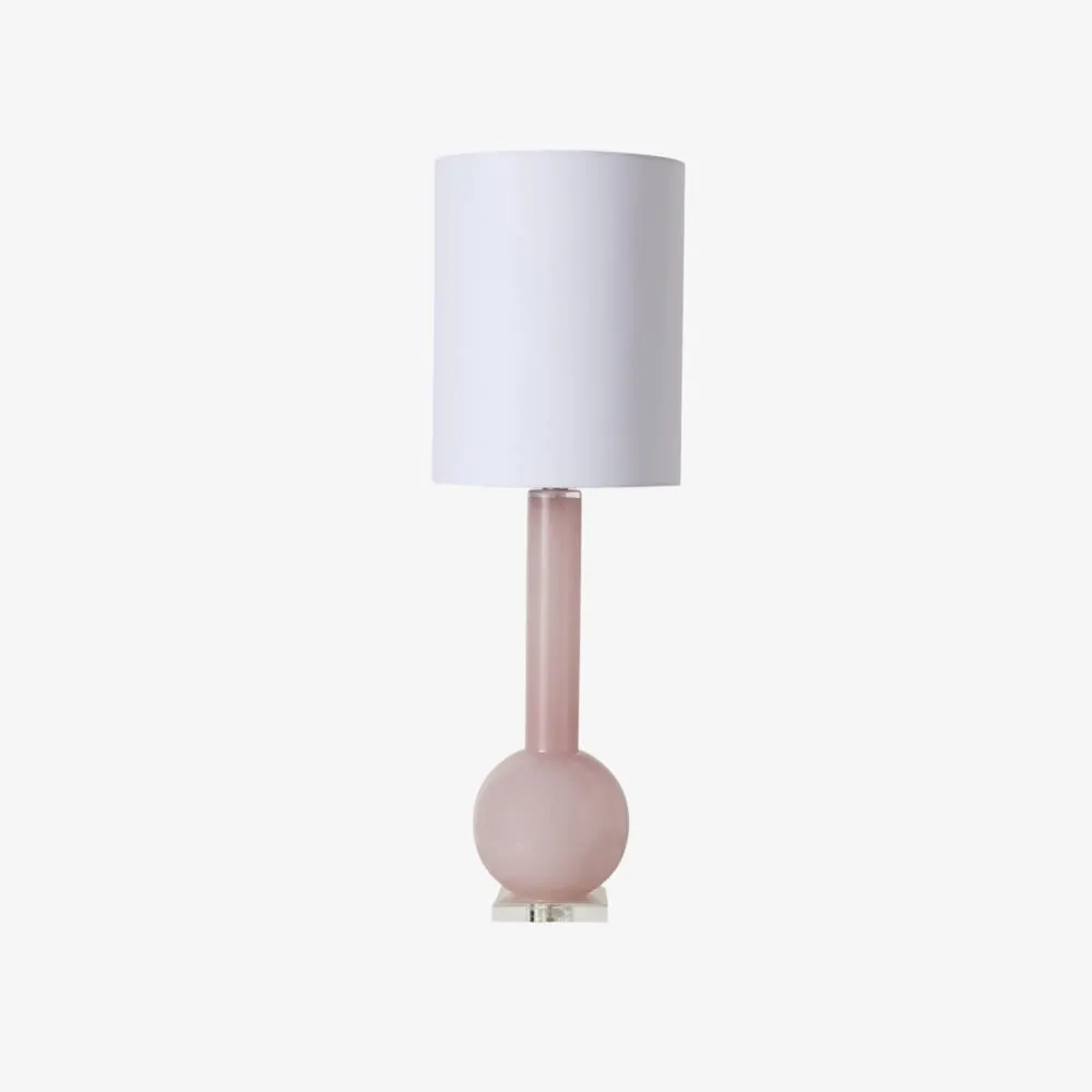 Savara Minimalist Table Lamp - Clean Glass Form with Fabric Shade for Bedrooms KL1652