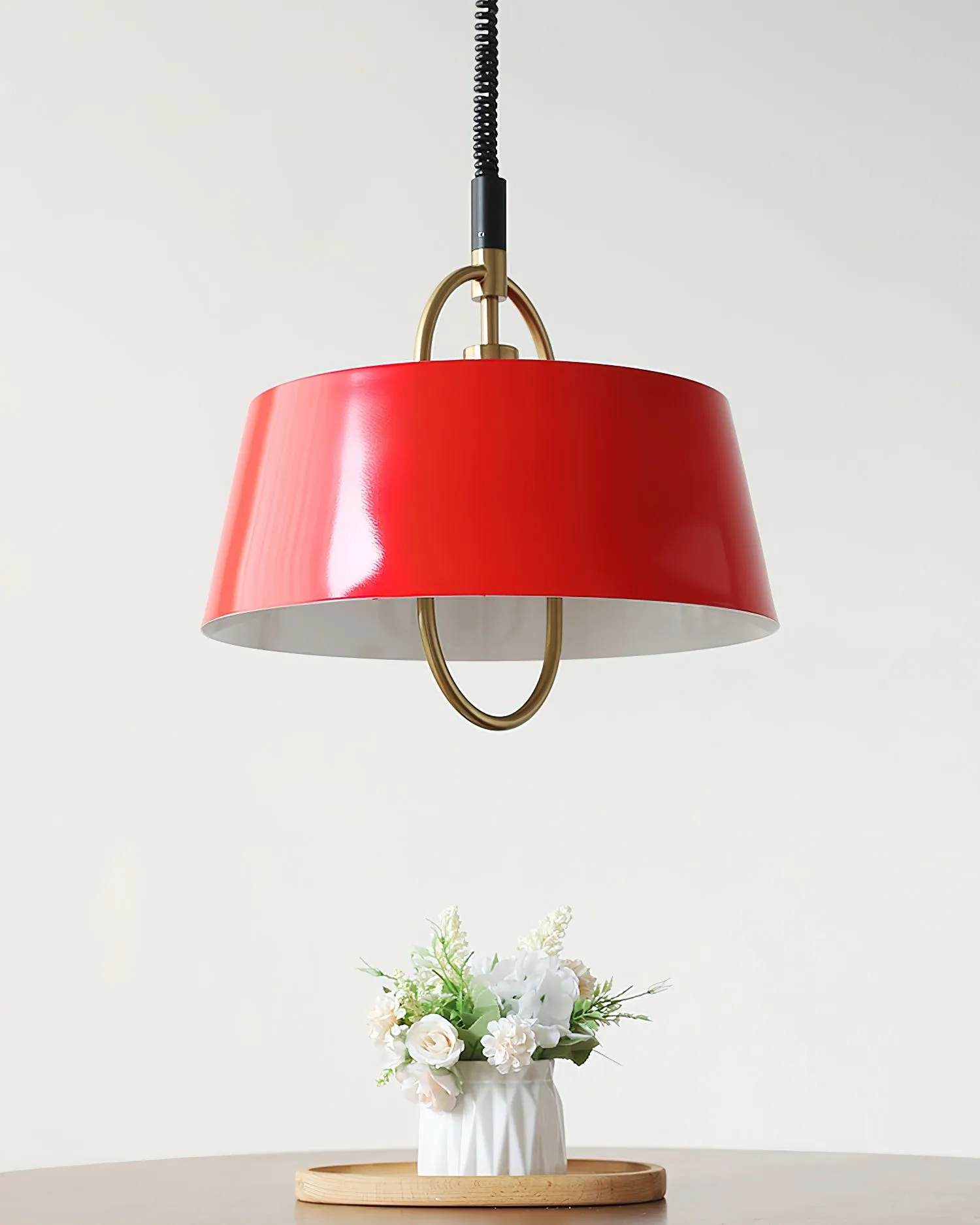Retro Classic Drum Shaped Retractable Metal Pendant Lamp KL220