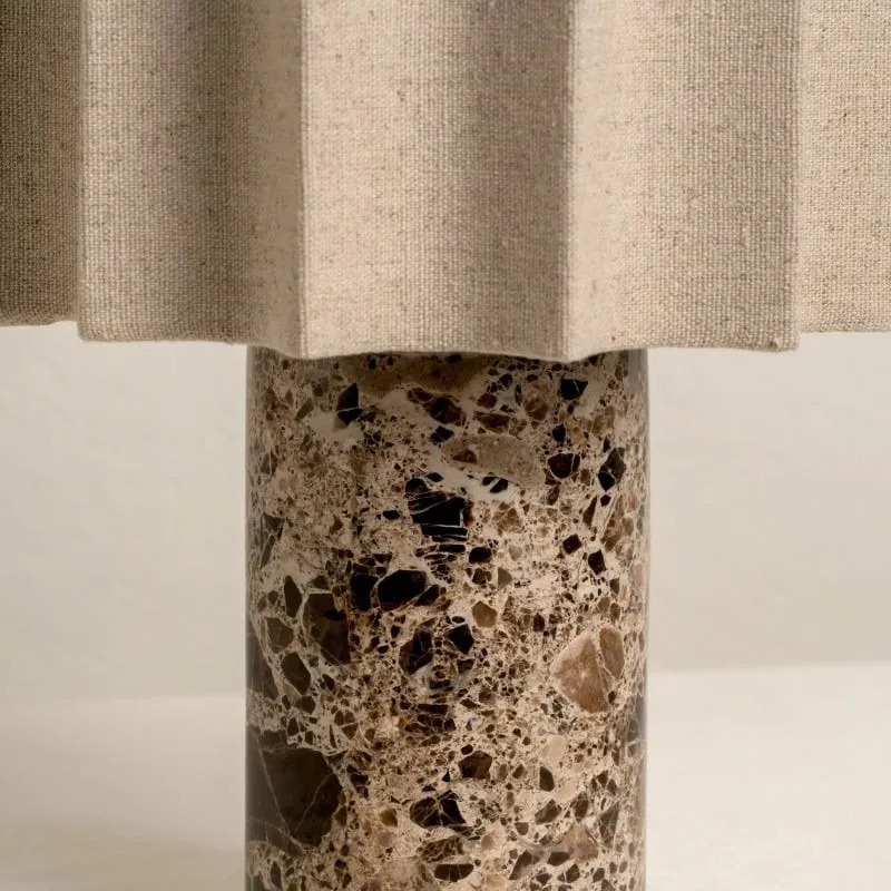 Cavilon Fan Shaped Linen Table Lamp - Modern Lighting for Living Room Decor KL2037