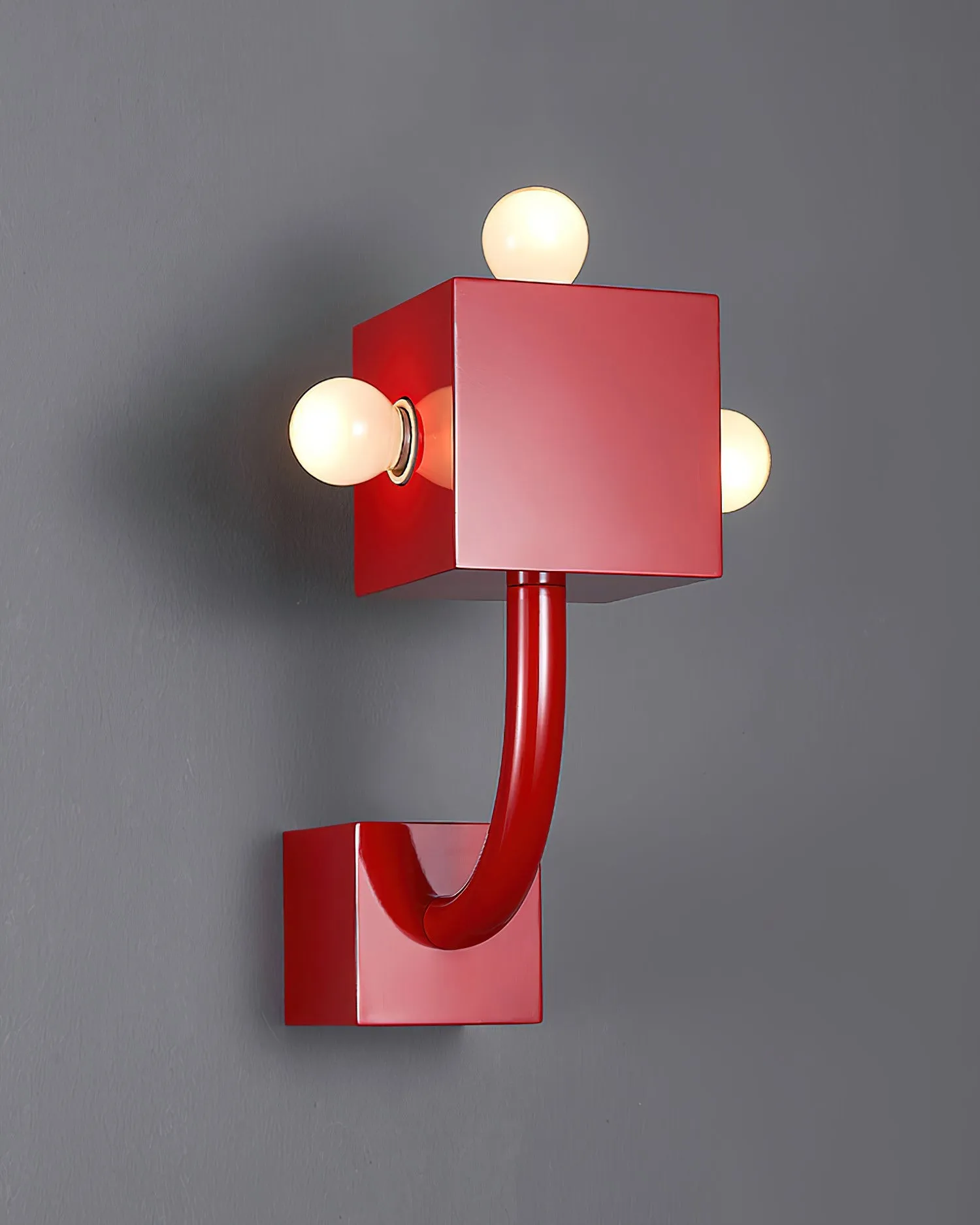 Red Cube Metal Wall Lamp KL602