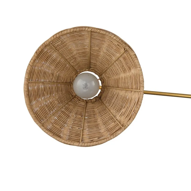 Welanery Swing Arm Rattan Wall Sconce - Farmhouse Style Lamp for Bedside Reading KL2372