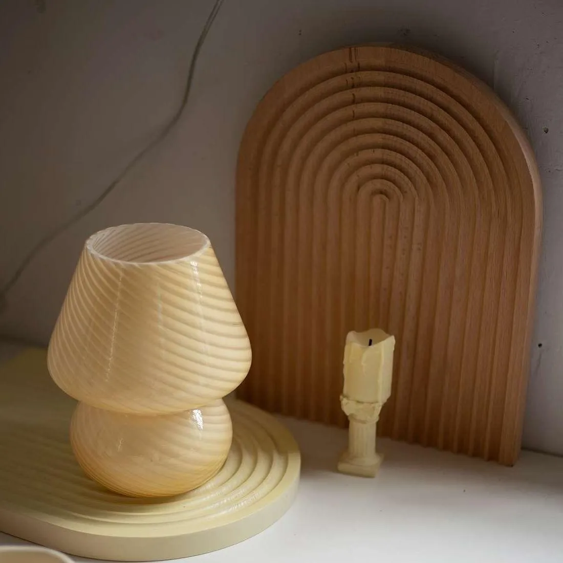 Nordic Macaron Mushroom Glass Table Lamp KL32