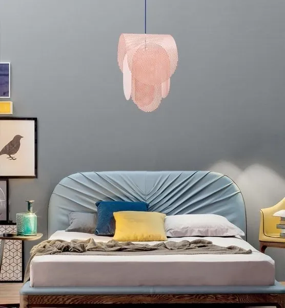Perforated metal pendant light
