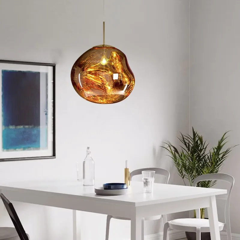 Glass Melt Pendant Light - Artistic Molten Pendant Light For Living Room And Dining Room
