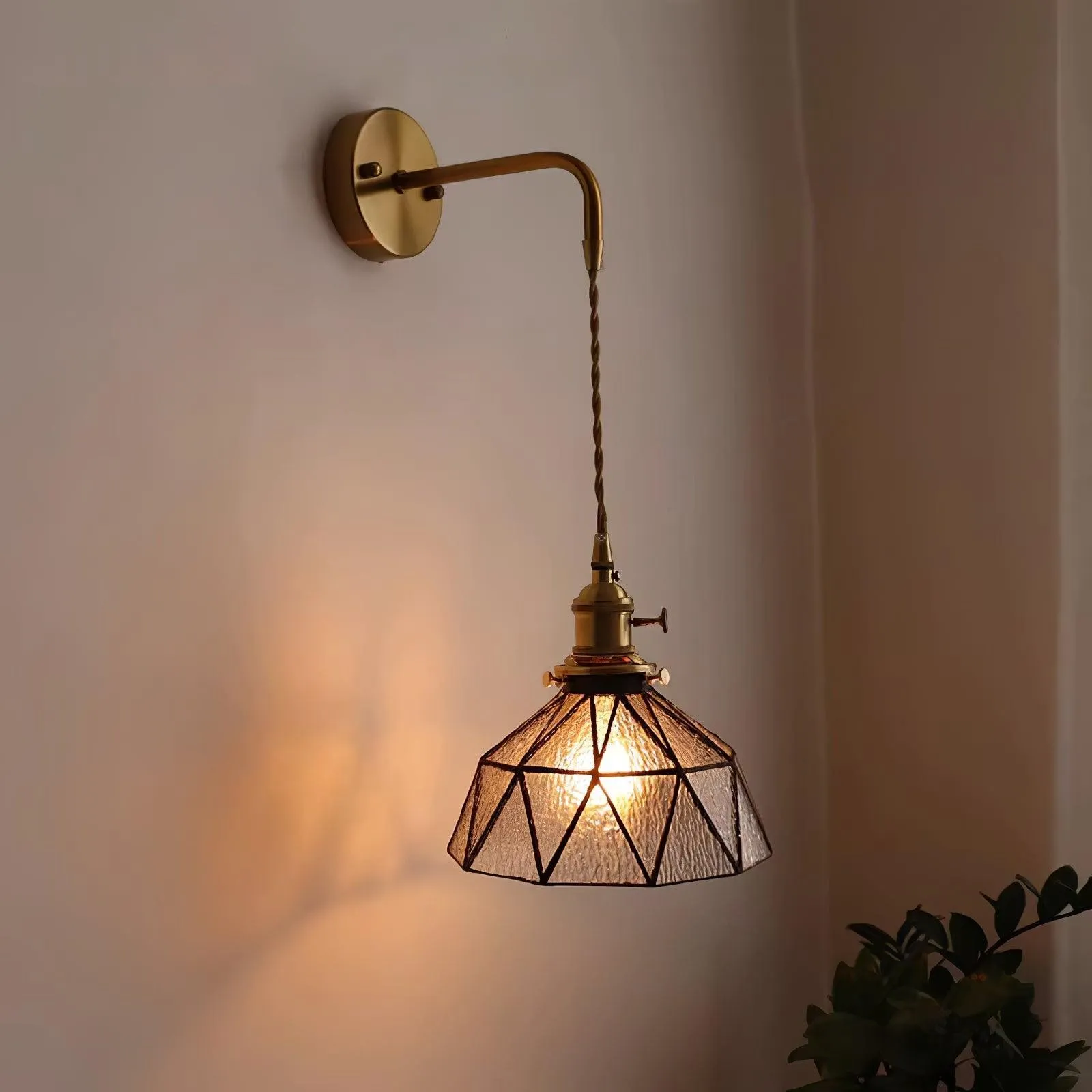 Retro Pastoral Glass Wall Lamp KL613