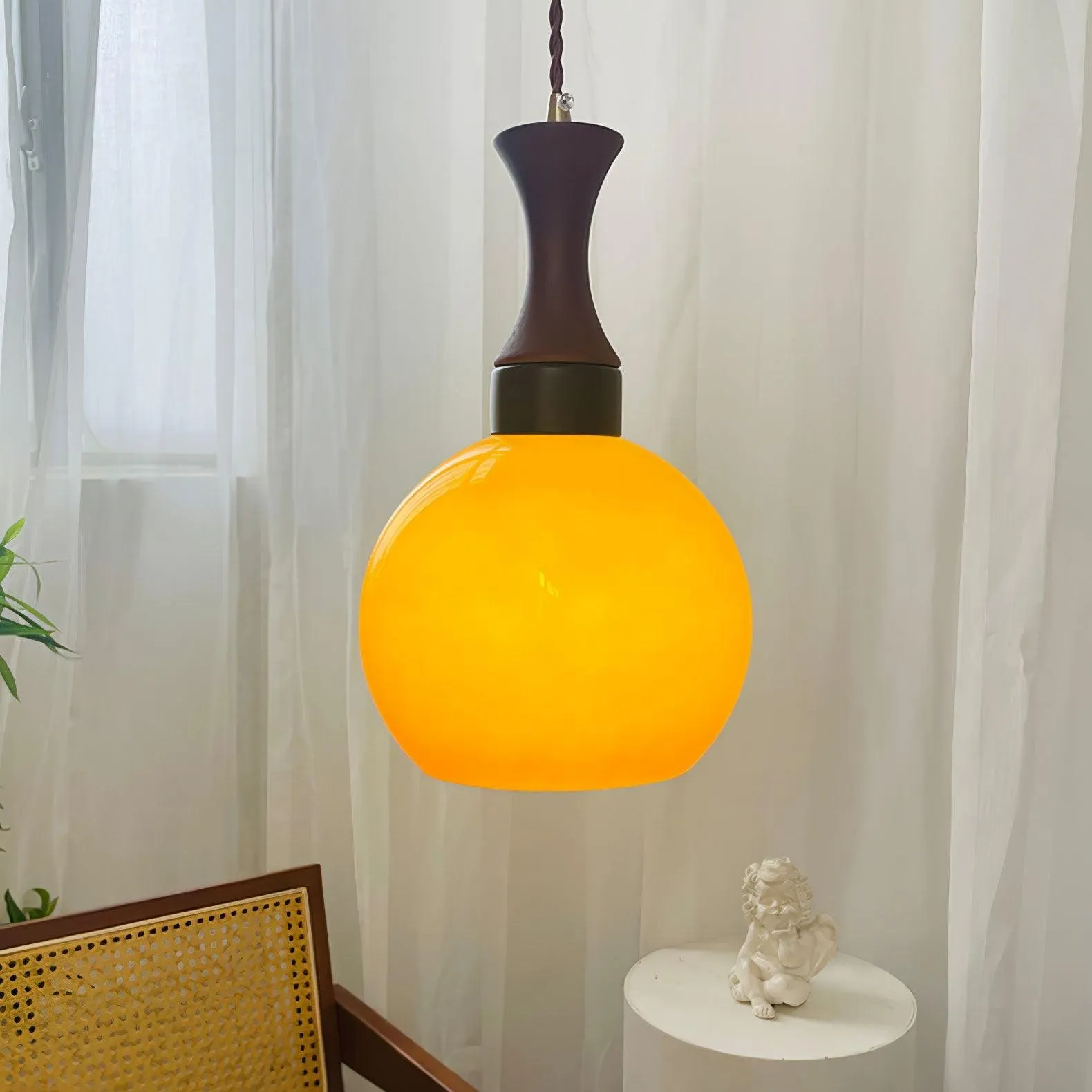 Spherical Orange Practical Luxury Pendant Lamp KL546
