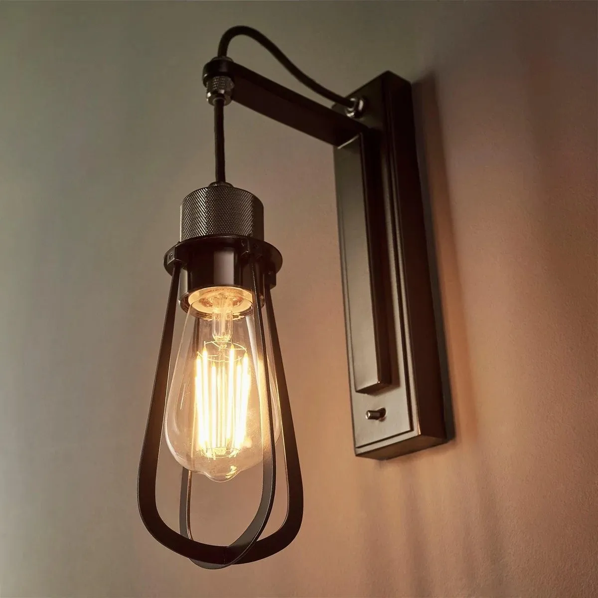 Readium Industrial Metal Wall Sconce - Modern Toggle Switch for Living Room and Study KL1839