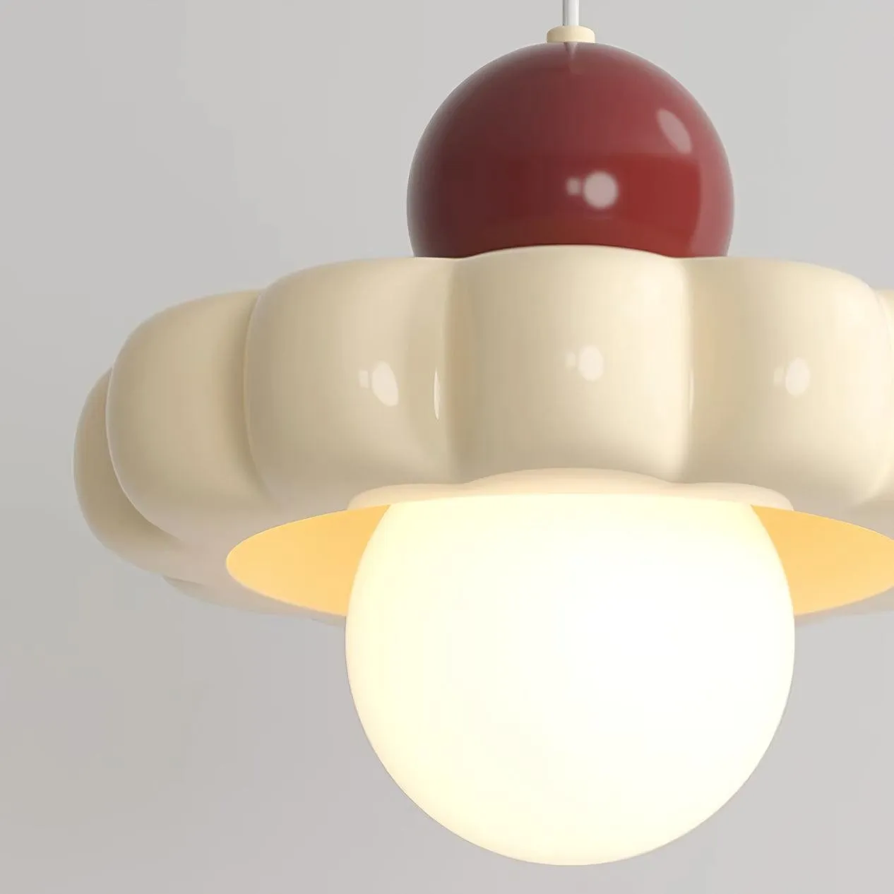 Cream Style Long Line Pumpkin Texture Pendant Lamp KL294