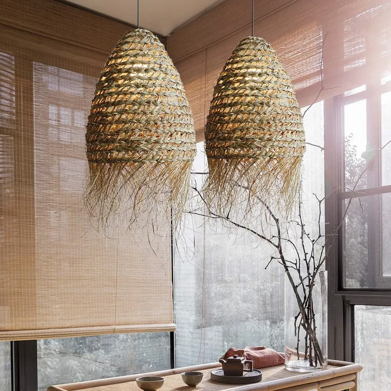 Farmhouse Creative Rattan Woven Pendant Lamp KL200