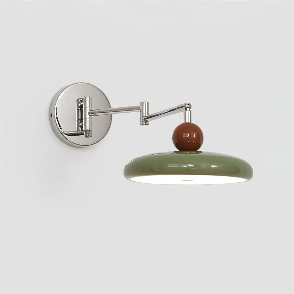 Cream Style Adjustable Swing Arm Disc Reading Wall Lamp KL458