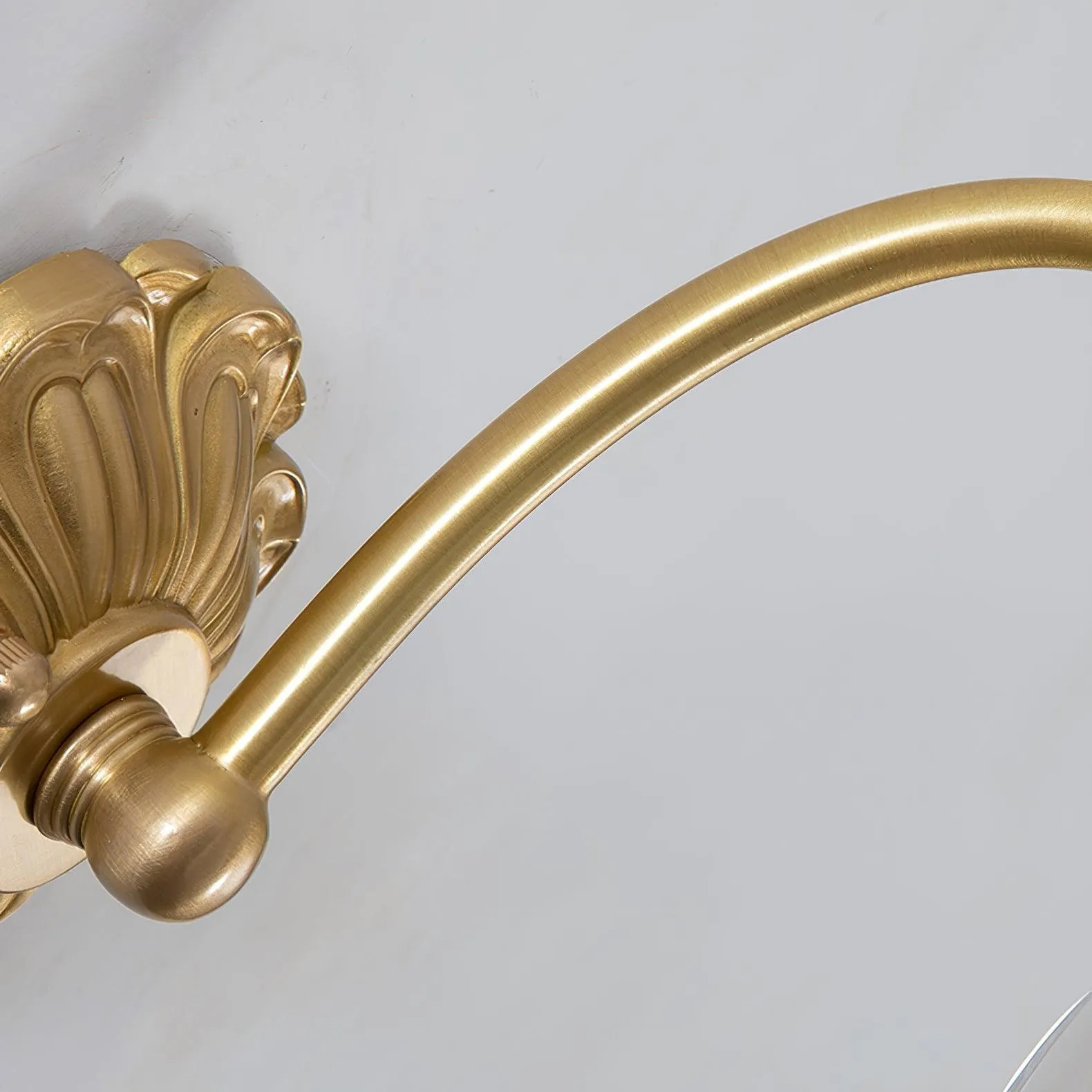 Nordic Modern Retro Elegant Flower Brass Glass Wall Lamp KL263