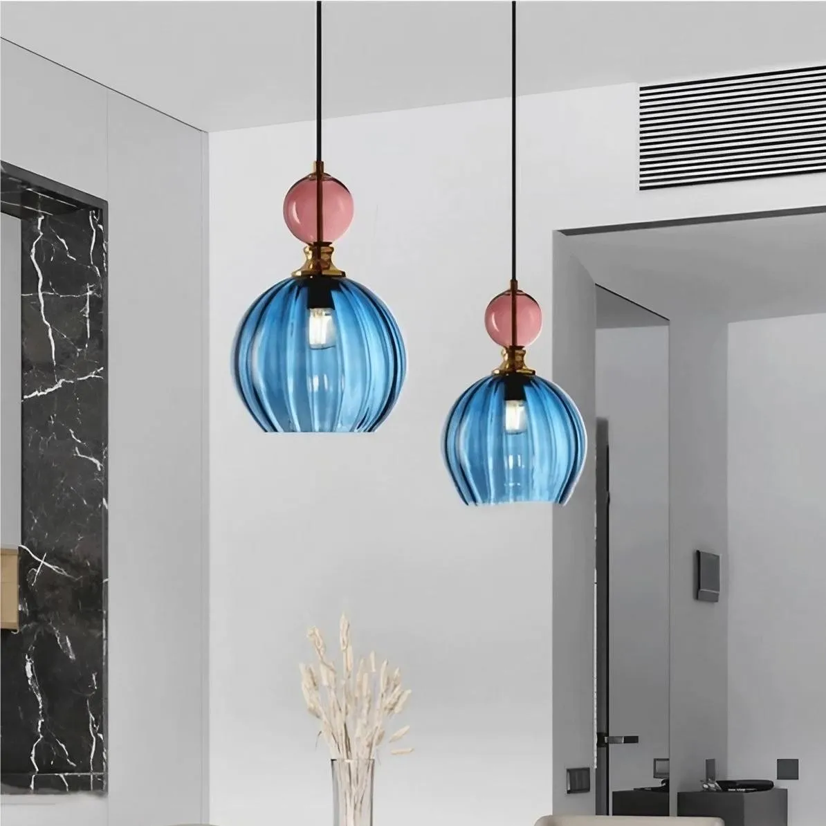 Modern Stained Glass Globe Pendant Light KL56