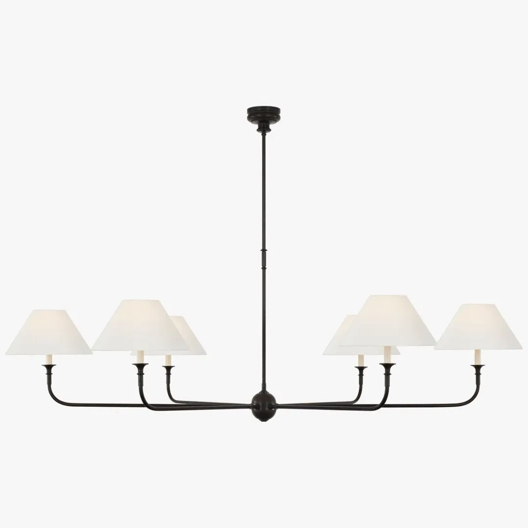 Modern Industrial Metal Chandelier – Luxury Linen Shade Design for Dining or Living Room KL1218