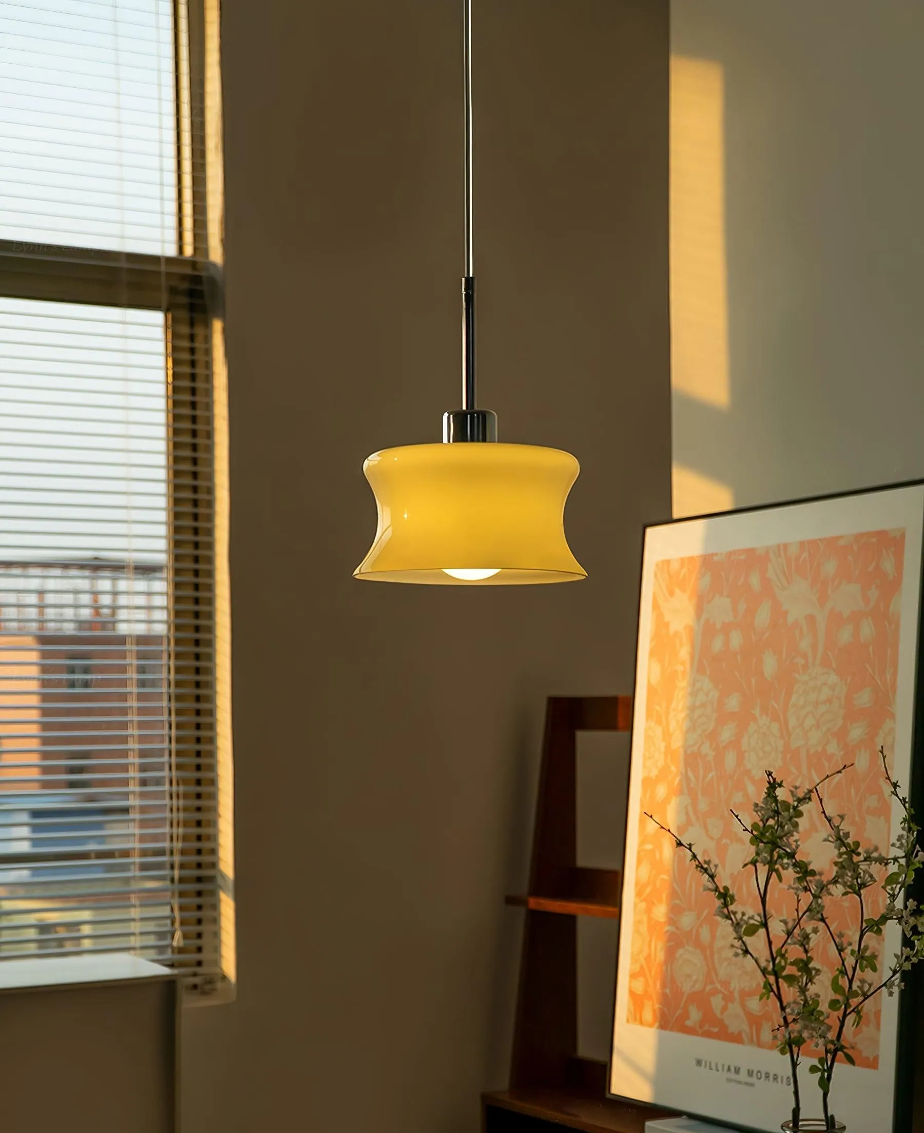 French Vintage Glass Window Pendant Lamp KL219