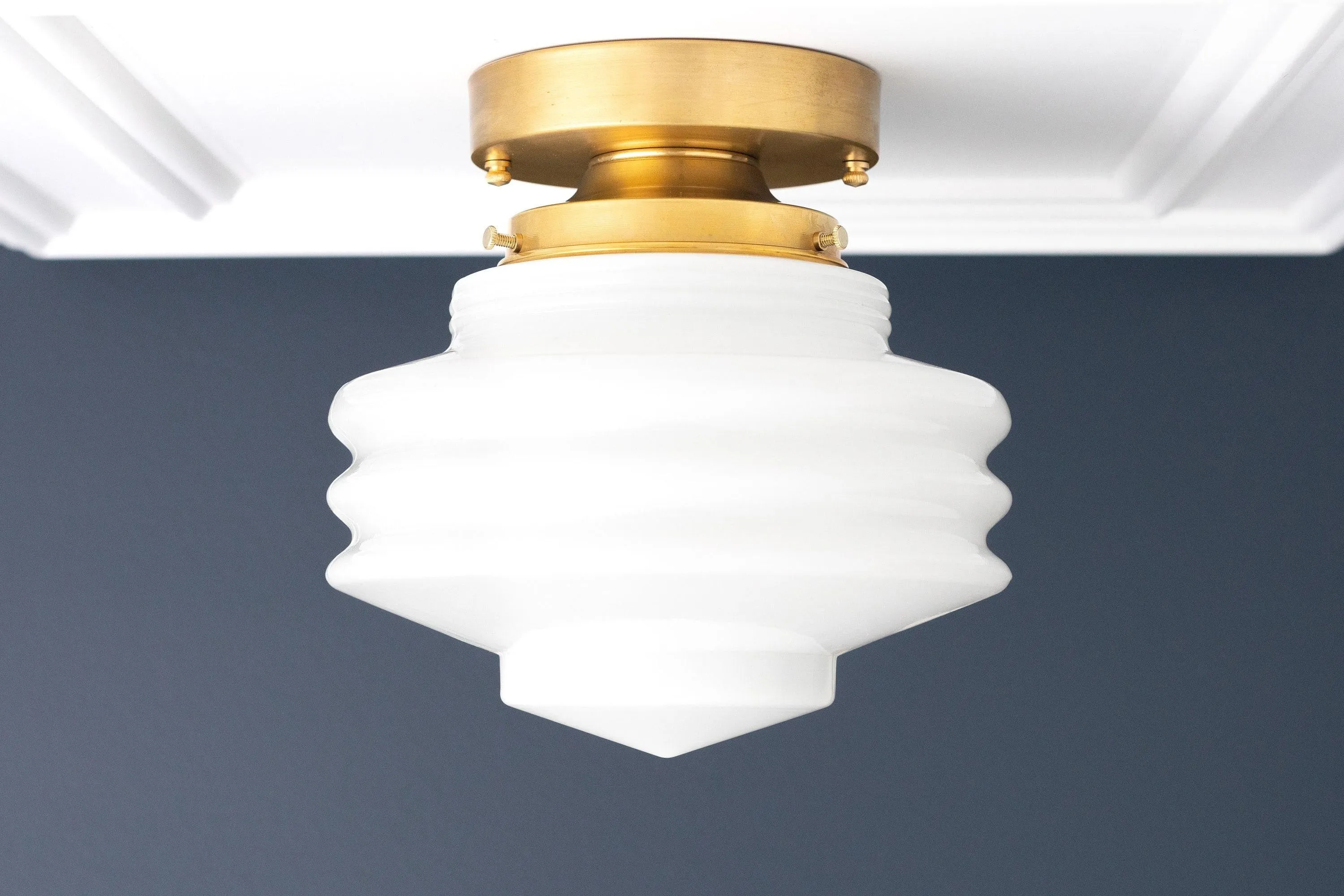 Geotower Glass Art Deco Ceiling Light - Glass Globe - Elegant Home Fixture KL1458