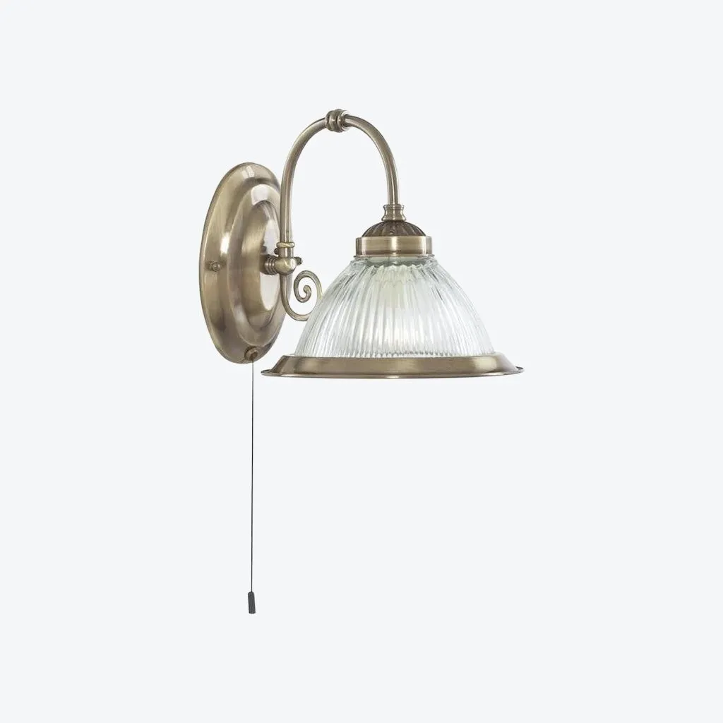 TF Vintora Ribbed Glass Wall Lamp - Industrial Bell Shape for Diner and Hallway KL1959