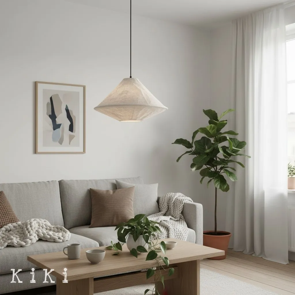 Zalen Fabric Lantern Shade Pendant Light - Artistic Lighting for Contemporary Home KL1670