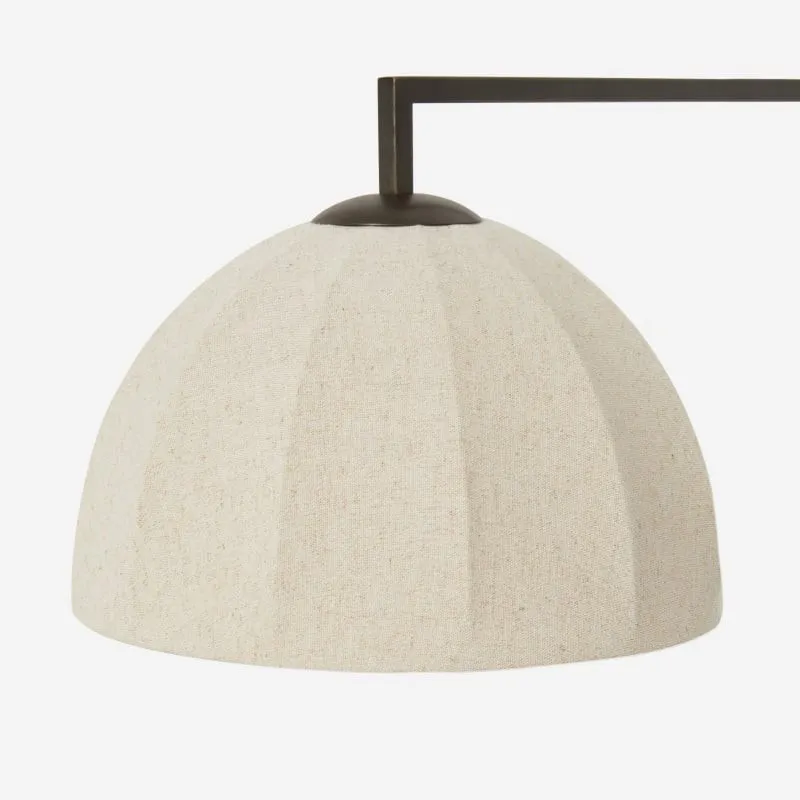 Lumarys Swing-Arm Sconce - Sculptural Linen Shade Wall Lamp in Organic Style for Living or Bedroom KL1624