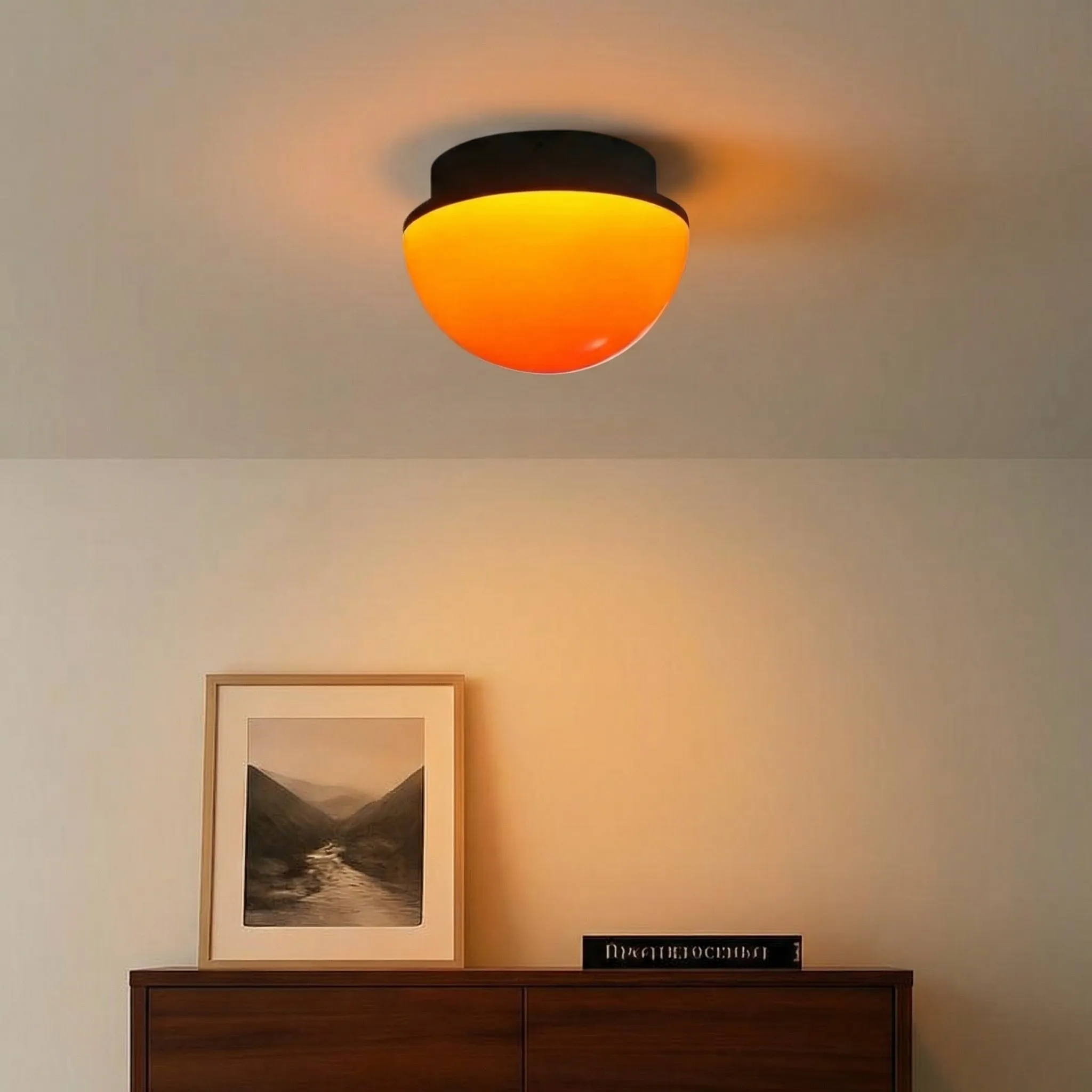 Sunset Glow Acrylic LED Ceiling Light with Ambient Dome for Living Room and Bedroom KL2313