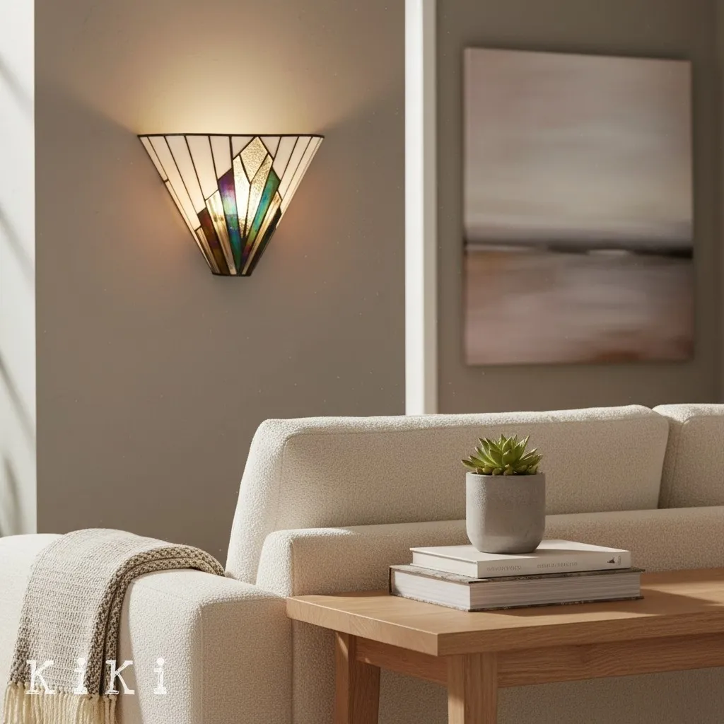 TF Astoria Fan Shaped Vintage Glass Wall Sconce for Bedroom and Hallway KL1991