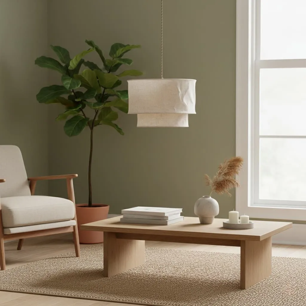 Aeroloom Minimalist Layered Textile Pendant Light for Dining and Lounge Areas KL2086