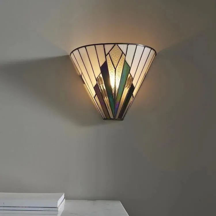 TF Astoria Fan Shaped Vintage Glass Wall Sconce for Bedroom and Hallway KL1991