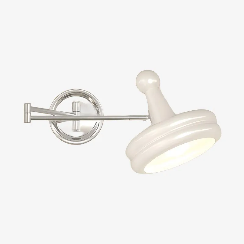 Modern Cream Chrome Swing Arm Wall Light KL162